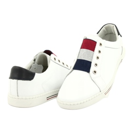 Filippo Sneakers in pelle alla moda DP2155 / 21 WH bianco rosso blu navy 2