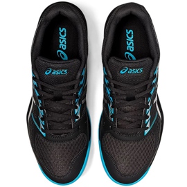 Asics Upcourt 4 scarpe da pallavolo uomo nere e blu 1071A053 020 nero nero 1