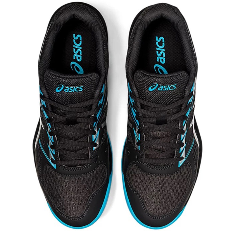 Asics Upcourt 4 scarpe da pallavolo uomo nere e blu 1071A053 020 nero nero 1