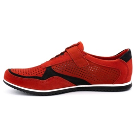 Polbut Scarpe casual da uomo in pelle 2102/2L rosse rosso 1