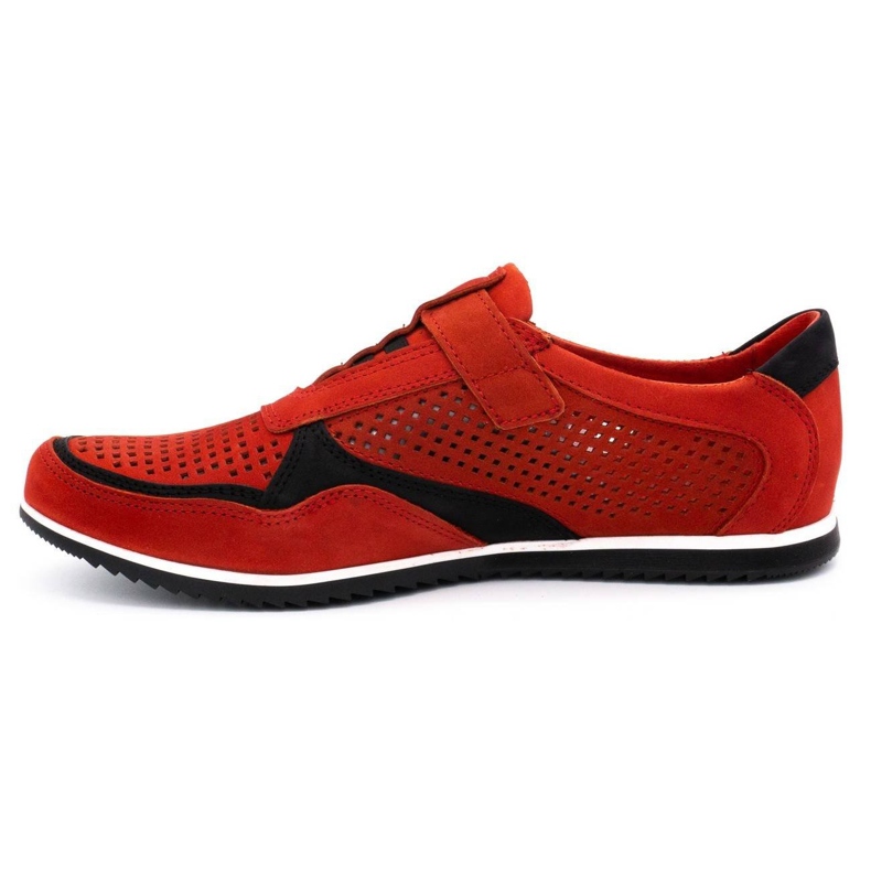 Polbut Scarpe casual da uomo in pelle 2102/2L rosse rosso 1