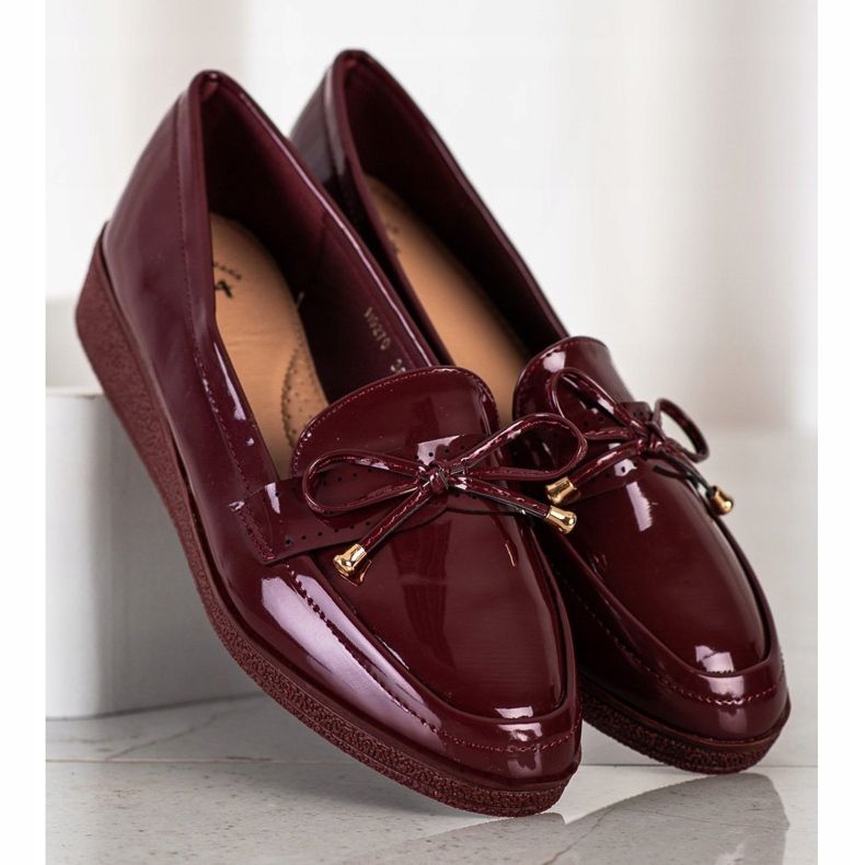 SHELOVET Mocassini Laccati Sulla Piattaforma rosso 1