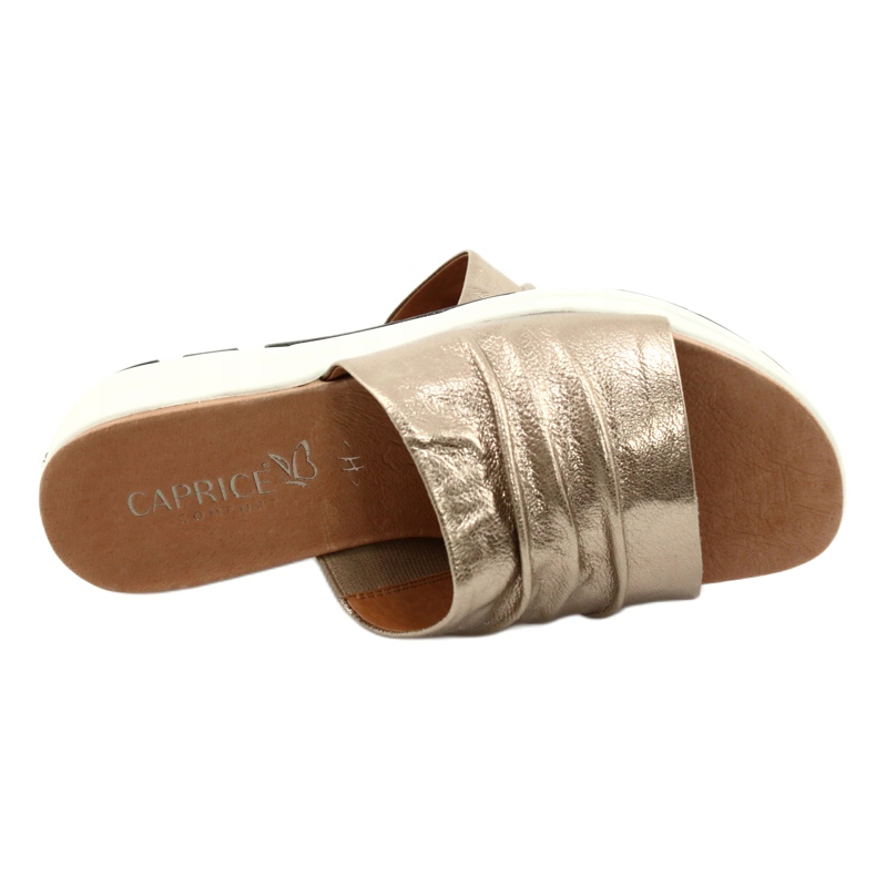 Caprice Pantofole comode da donna Taupe Metallic 9-27203-26 341 marrone d'oro 5