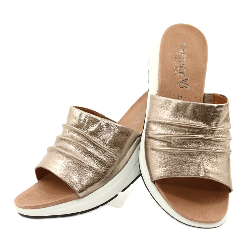Caprice Pantofole comode da donna Taupe Metallic 9-27203-26 341 marrone d'oro 4