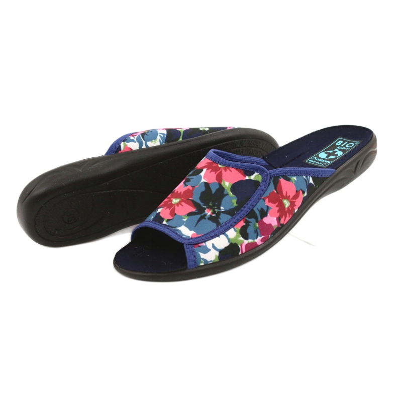 Ciabatte da donna con fiori Adanex 23000 rosso blu navy rosa verde 2
