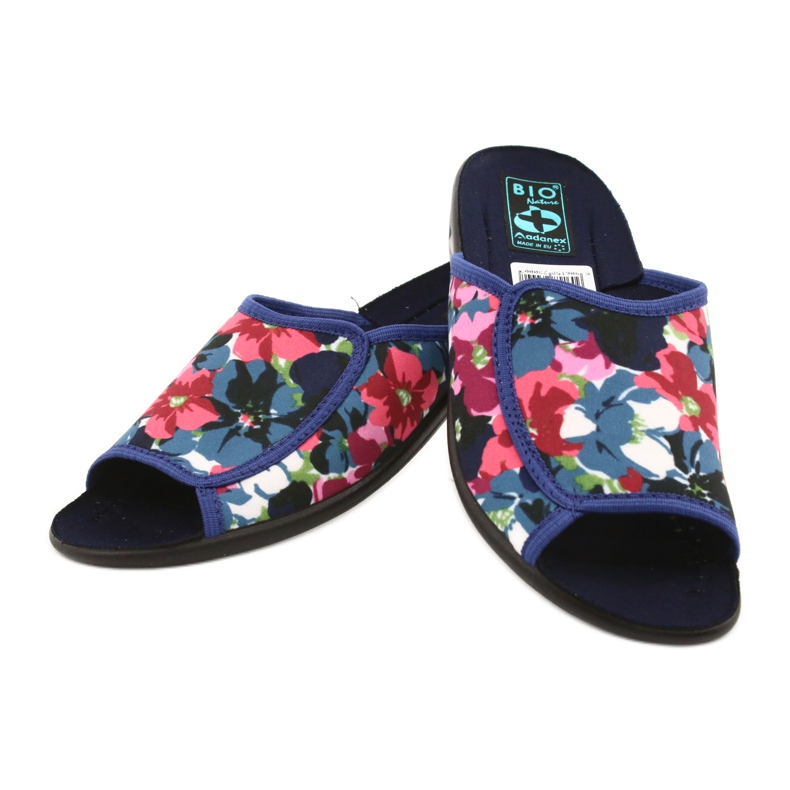 Ciabatte da donna con fiori Adanex 23000 rosso blu navy rosa verde 3