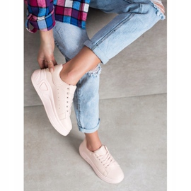 SHELOVET Sneakers in ecopelle alla moda rosa 1