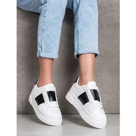 SHELOVET Sneakers Con Ecopelle Sulla Piattaforma bianca 1