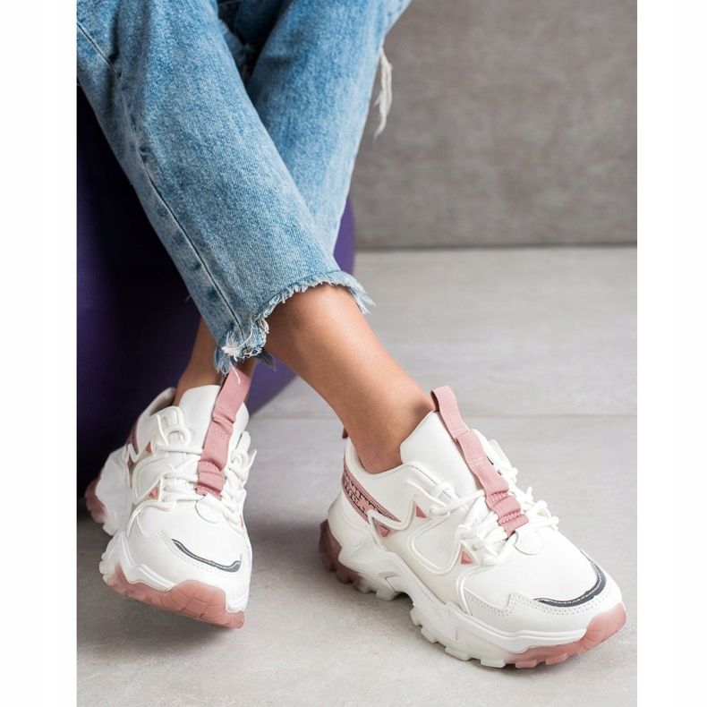 SHELOVET Sneakers Con Inserti Rosa bianca 1