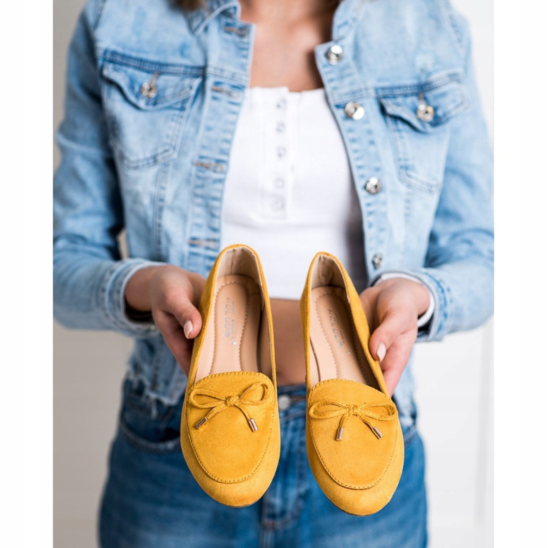 Abloom Signori in pelle scamosciata con fiocco giallo 2