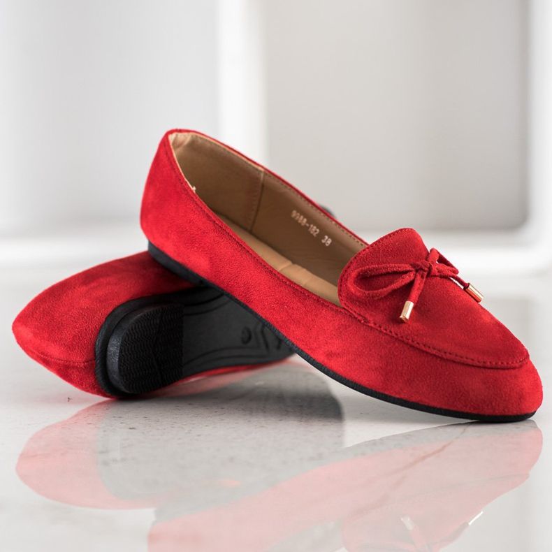 Abloom Signori in pelle scamosciata con fiocco rosso 2
