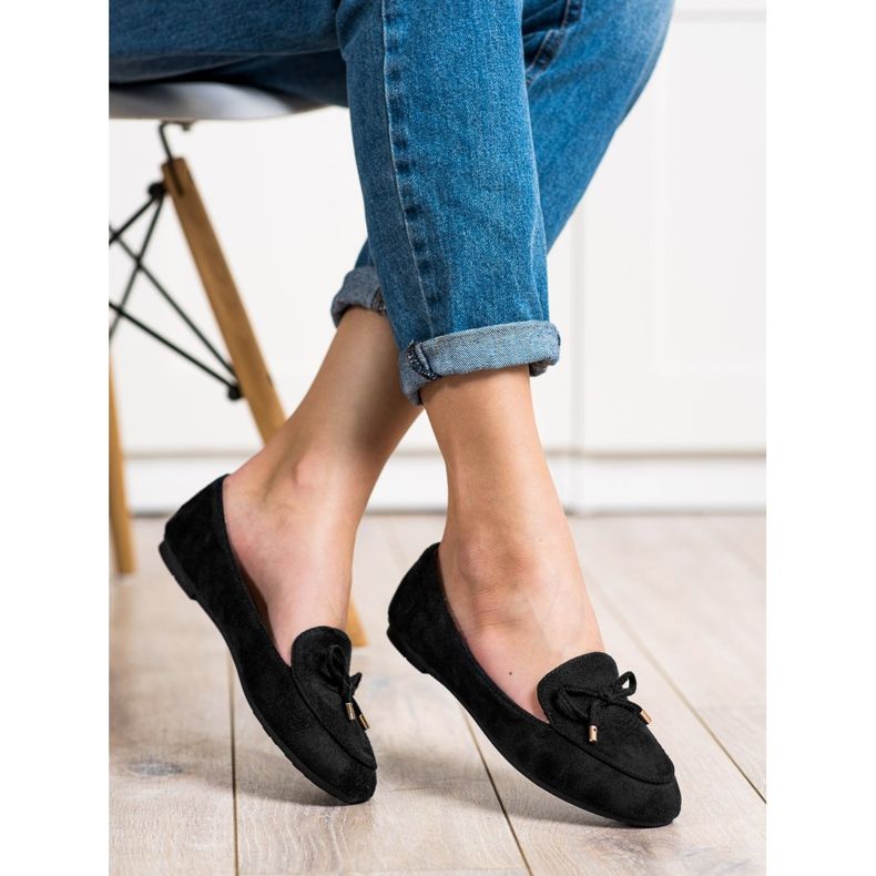 Abloom Signori in pelle scamosciata con fiocco nero 2