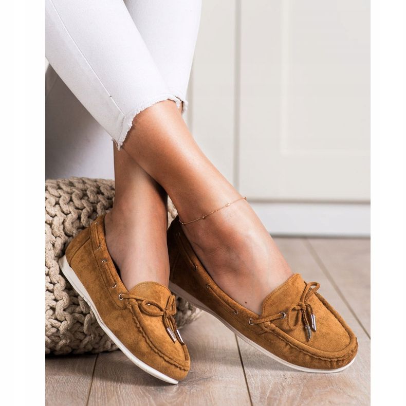 SHELOVET Mocassini casual in cammello marrone 1