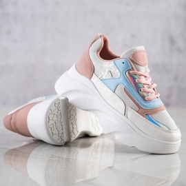 SHELOVET Sneakers colorate sulla piattaforma bianco multicolore 1