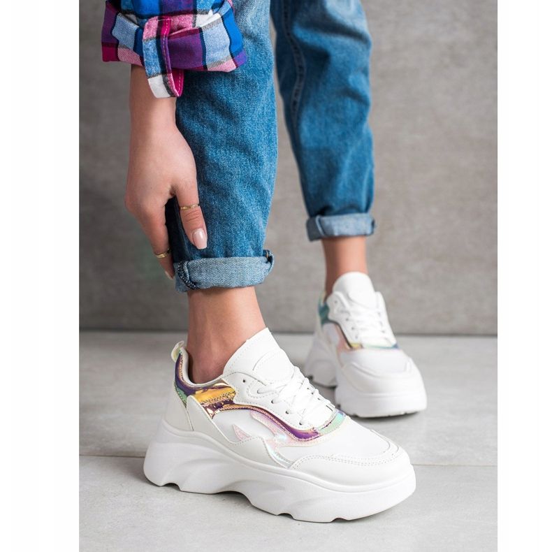 SHELOVET Scarpe da ginnastica alla moda bianco multicolore 1