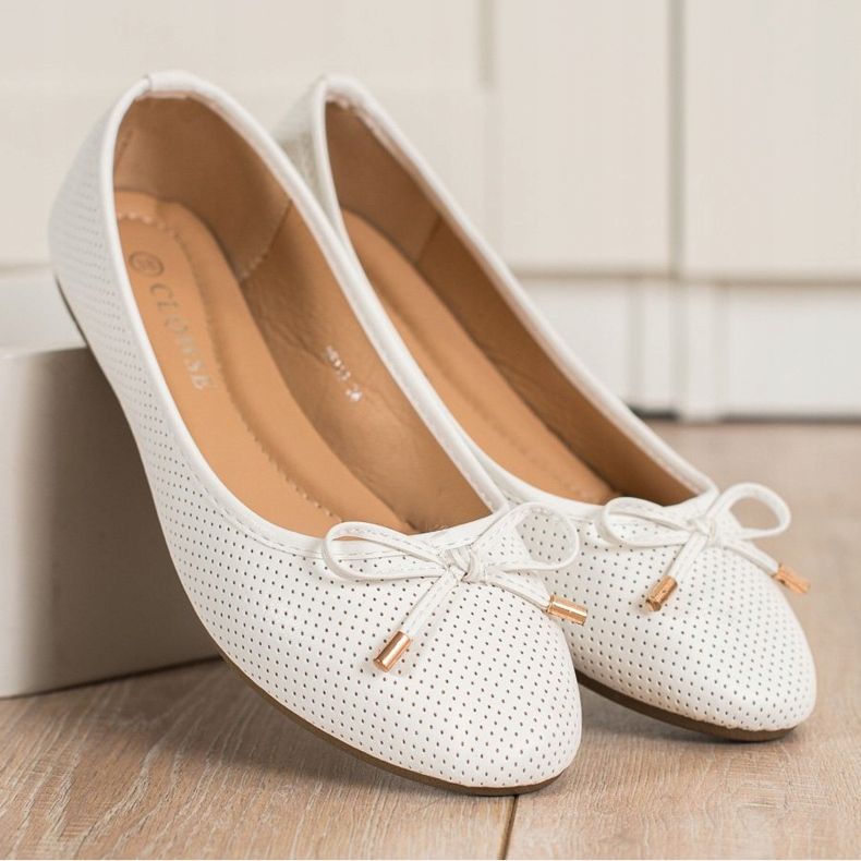 Clowse Ballerine bianche bianco 2