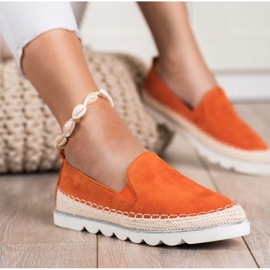 SHELOVET Slipons in pelle scamosciata per la primavera arancia 2
