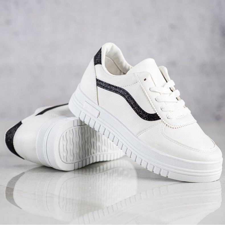 SHELOVET Sneakers Bianche Con Inserto Glitter bianca 1