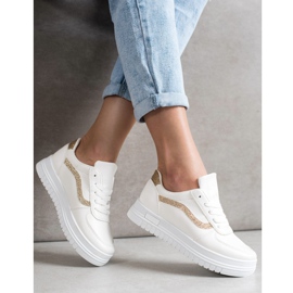 SHELOVET Sneakers Bianche Con Inserto Glitter bianca 2