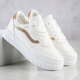 SHELOVET Sneakers Bianche Con Inserto Glitter bianco 1