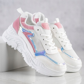 SHELOVET Sneakers Con Inserti Rosa bianco multicolore 1