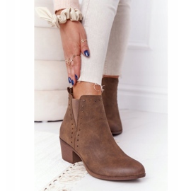 PJ1 Stivaletti caldi da donna Stivali Jodhpur Khaki Morgan marrone 2