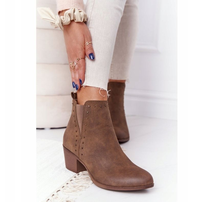 PJ1 Stivaletti caldi da donna Stivali Jodhpur Khaki Morgan marrone 2