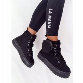 Sneakers da donna su piattaforma con popcorn neri ai reni nero 1