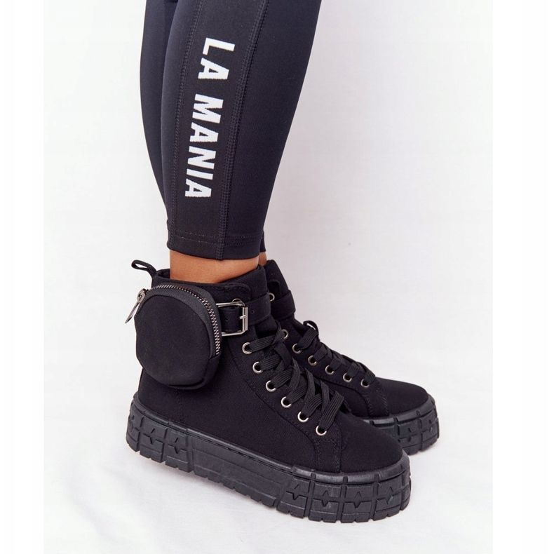 Sneakers da donna su piattaforma con popcorn neri ai reni nero 2