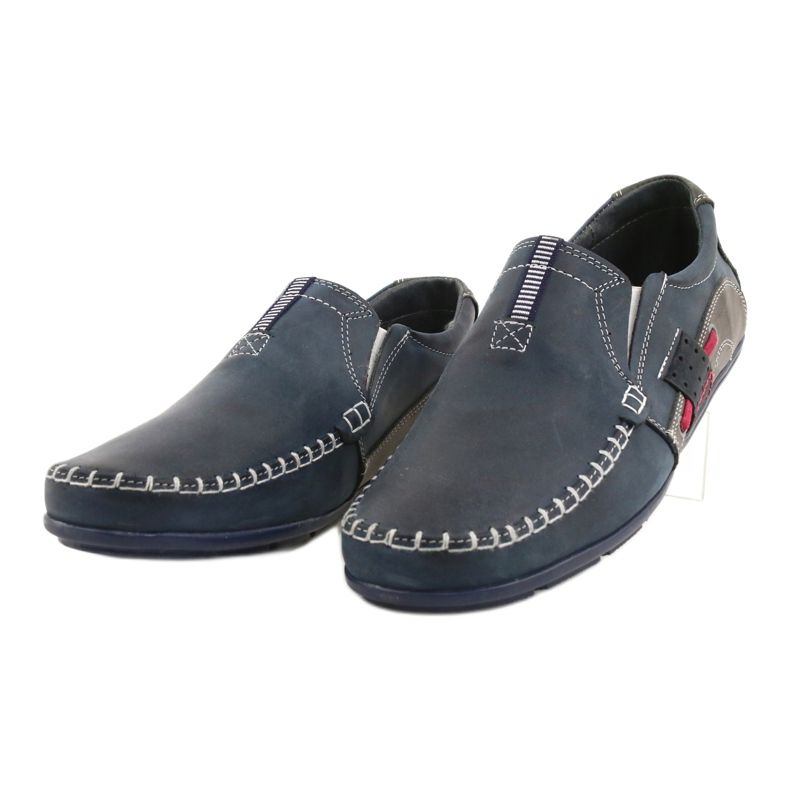 Mario Pala Mocassini da uomo 834 blu navy rosso grigio 1