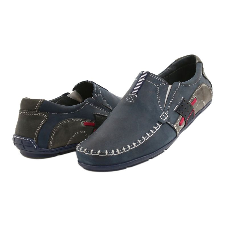 Mario Pala Mocassini da uomo 834 blu navy rosso grigio 2