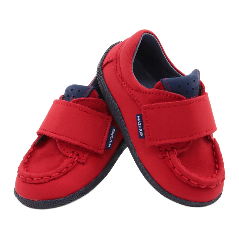 Mazurek Mococcasin da ragazzi in pelle rossa 113 rosso 3