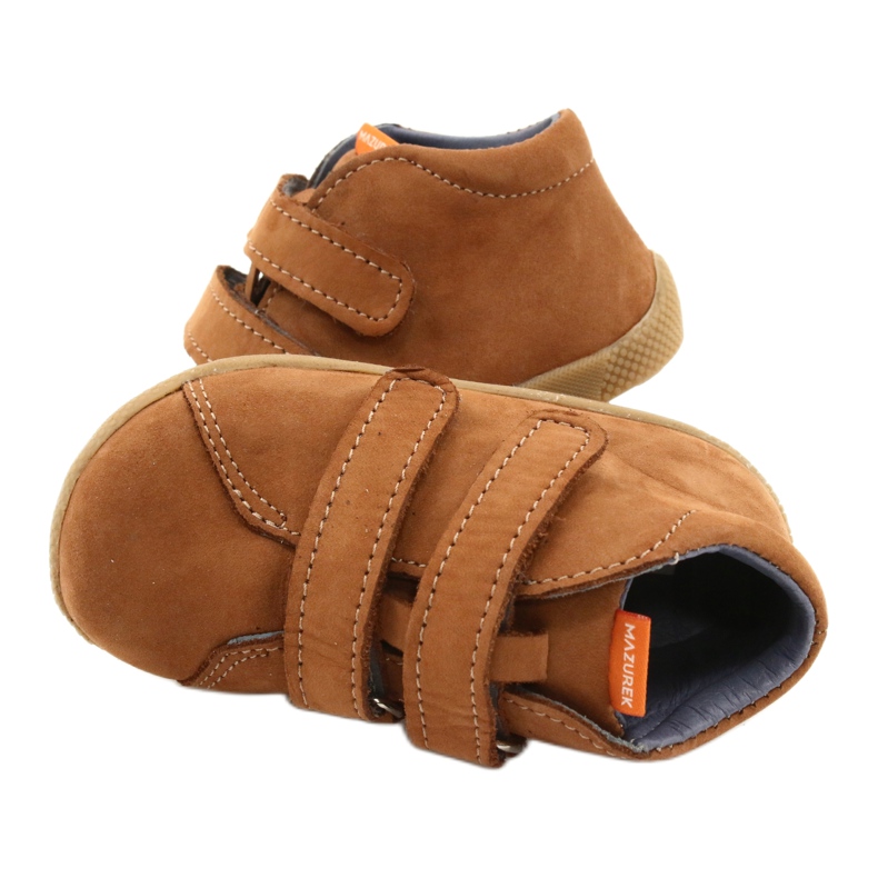 Scarpe con velcro in pelle Mazurek, Marrone 264 4