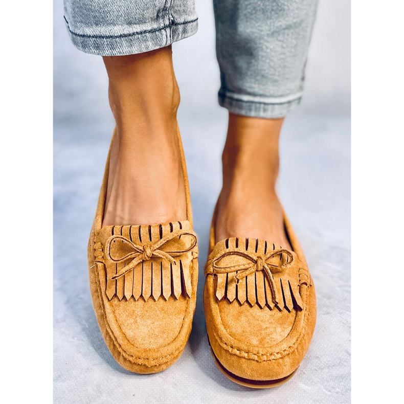 Mocassini da donna color cammello GS11P Tan marrone 2