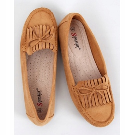 Mocassini da donna color cammello GS11P Tan marrone 1
