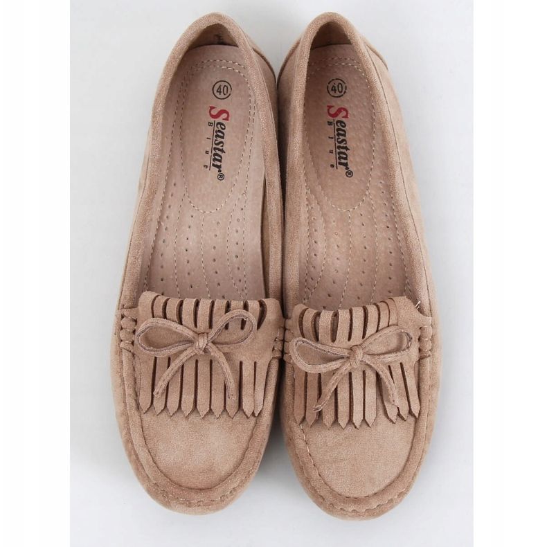 Mocassini da donna beige scuro GS11P Khaki cachi 1