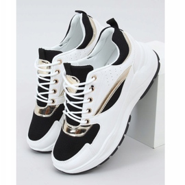 Scarpe sportive bianche e nere 9795 Black bianco nero d'oro 1