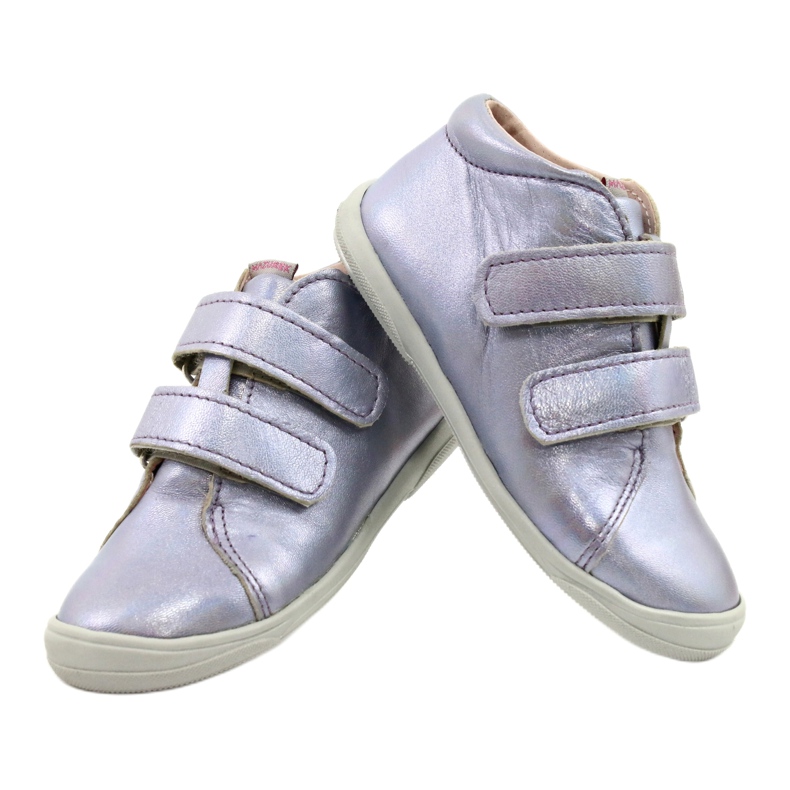 Scarpe in pelle in pelle femminile 1264 Mazurek olografico viola 3