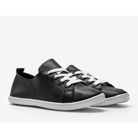 Sneakers nere Athena in ecopelle nero 1