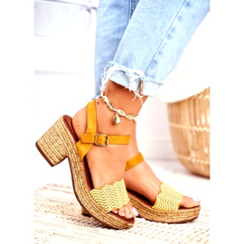EVE Sandali da donna Fobi gialli su un tacco alto beige giallo 2