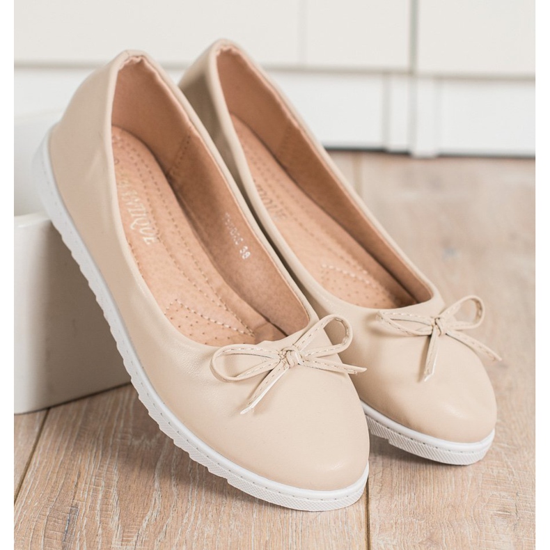 Diamantique Ballerine alla moda con ecopelle beige 1