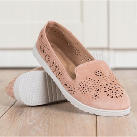 Renda Signori in pelle scamosciata con cristalli rosa 1