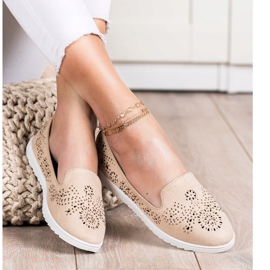 Renda Signori in pelle scamosciata con cristalli beige 2