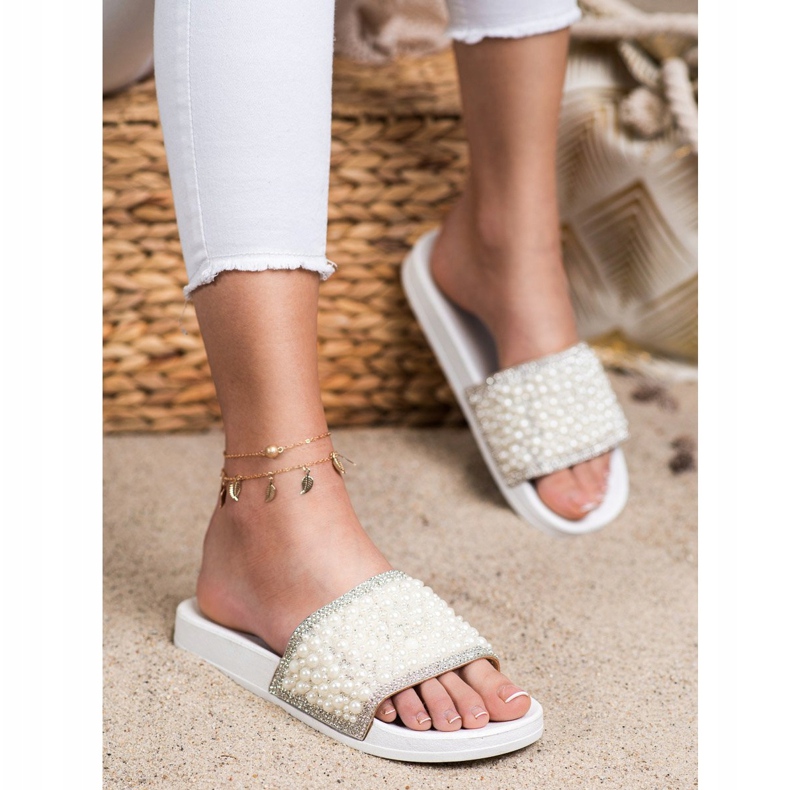 Seastar Pantofole Eleganti Con Perle bianca 1