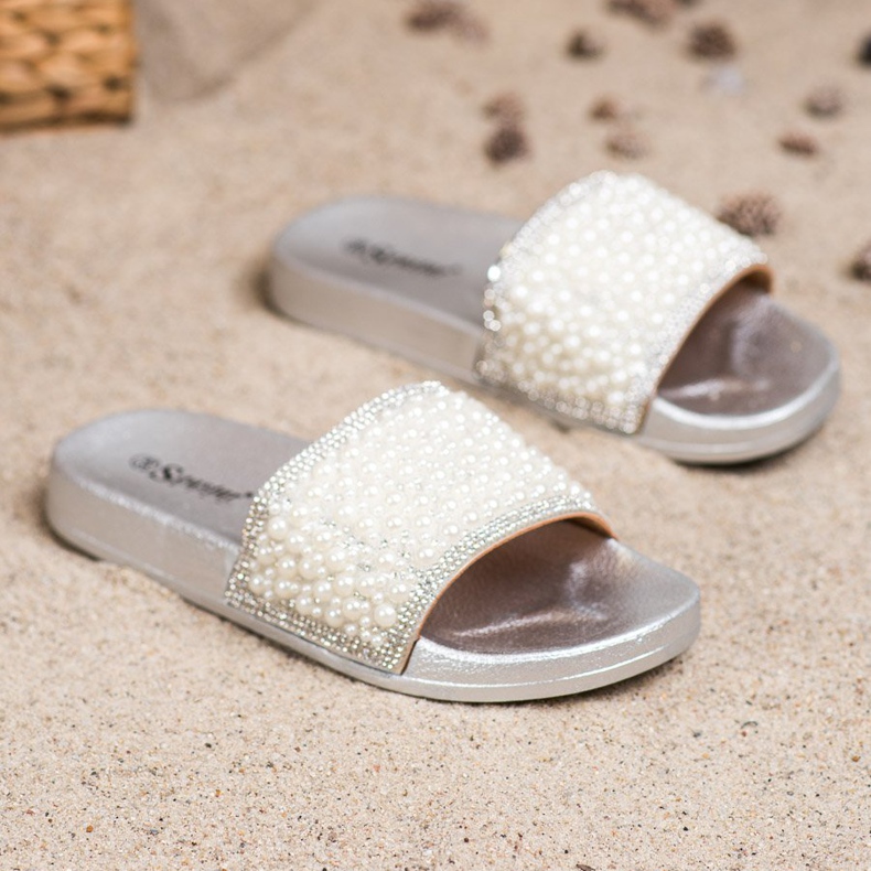 Seastar Pantofole Eleganti Con Perle argento 1