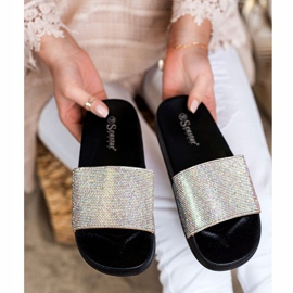 Seastar Pantofole Con Cristalli nero d'argento 1