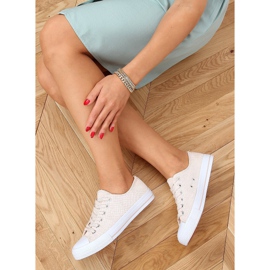 Sneakers donna beige e rosa C949 Nude Color 2