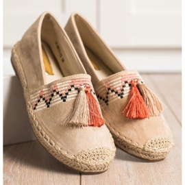 Best Shoes Espadrillas alla moda con ornamenti beige 2