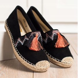 Best Shoes Espadrillas alla moda con ornamenti nero 2