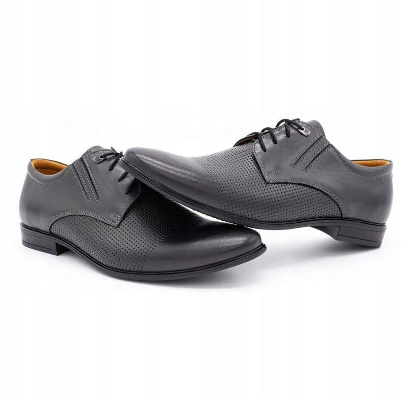 Olivier Scarpe da uomo in pelle 482 grigio 3